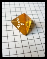 Dice : Dice - 4D - Rounded Clear Amber With White Numbers